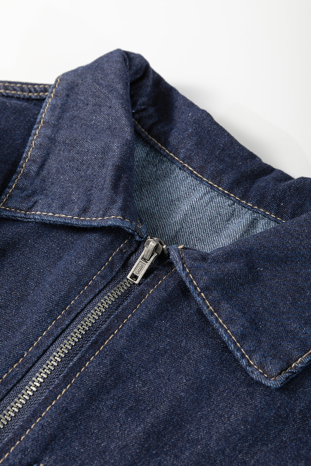 Vestido de mezclilla azul sucio, corpiño con cremallera *