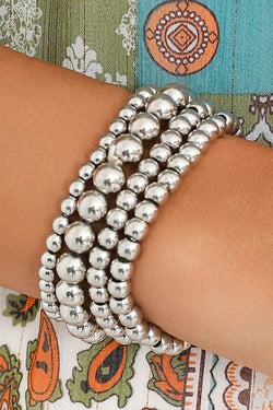 Bracelet de perles multicouches blanc