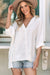 Oversize white shirt with 3/4 puffing sleeves