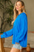 Basic Long Sleeve Drop Shoulder Sweatshirt in Solid Sky Blue