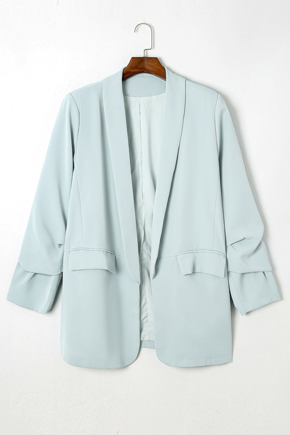 Sky Blue Plus size Blazer in tasca leggera leggera morbida