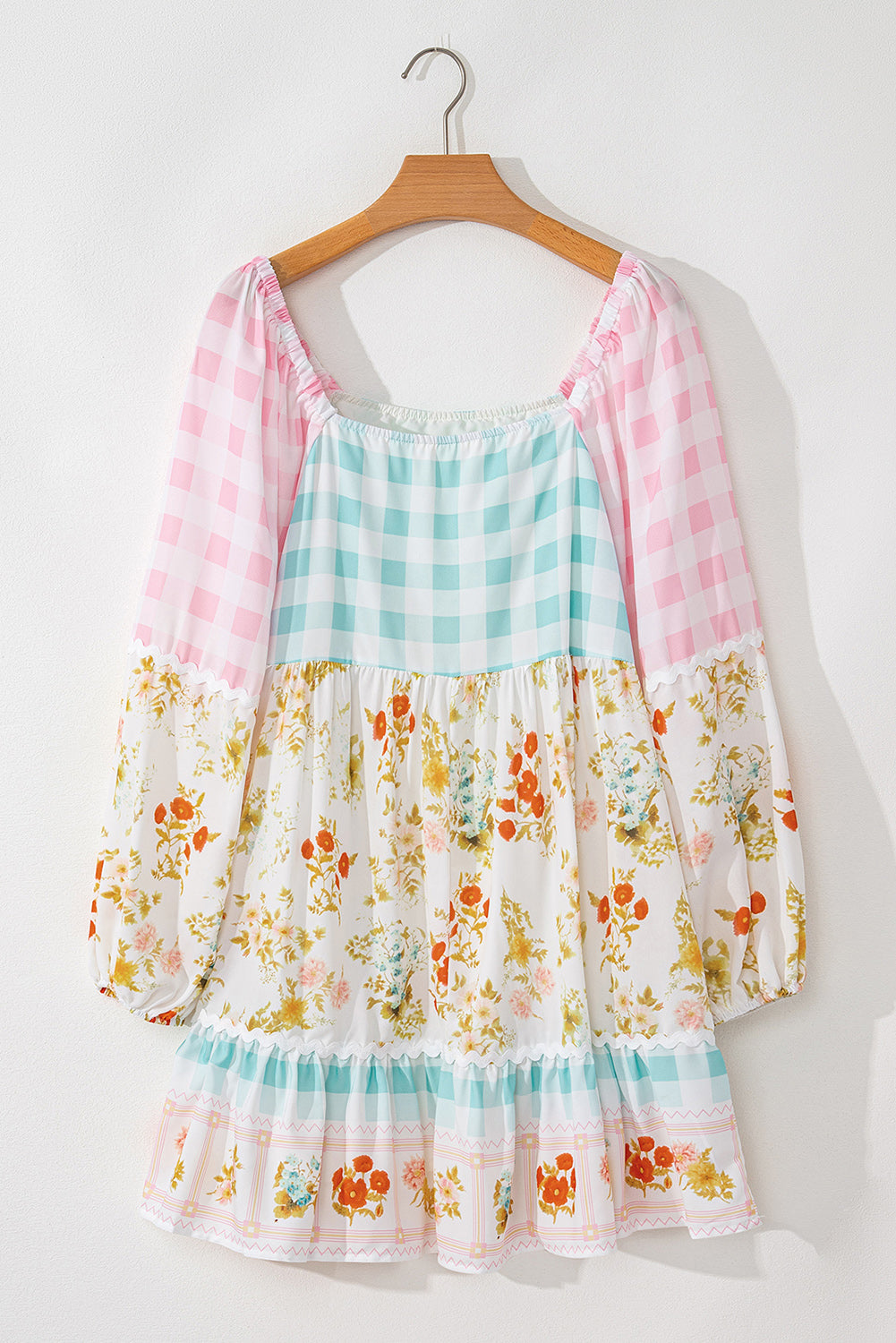 Robe rose à manches bulles et imprimé floral *