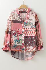 Chemise à manches bulles en patchwork *-A WOMAN WE LOVE