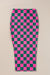 Long-waxing mid-length skirt with side slit and pink tiles print