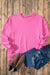 Candy Plain Crew Neck Sweatshirt with High Low Hem