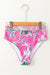 Medias de bikini texturizadas con estampado tropical rosa