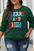 Bright and cheerful cable knit sweatshirt in blackish green