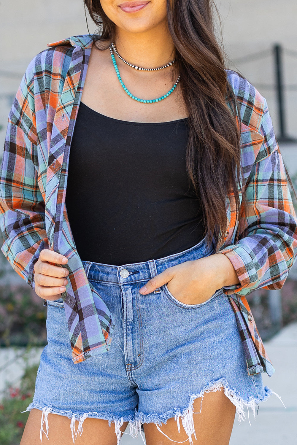 Camicia vintage sciolta stampa arancione