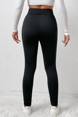 Black Fleece Lined Winter High Waist Leggings