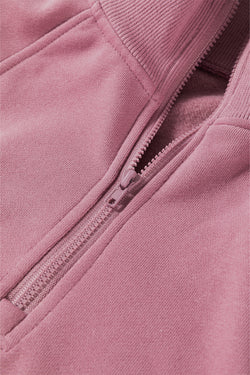 Zipped and drooping shoulder fighter sweatshirt