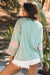 Large high with long sleeves clearly aqua plaid floral peace heart graphic