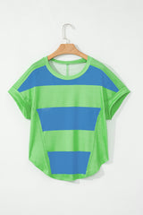 Camiseta azul de bloque azul *
