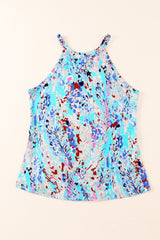 Débardeur dos nageur à imprimé floral tropical bleu ciel-A WOMAN WE LOVE
