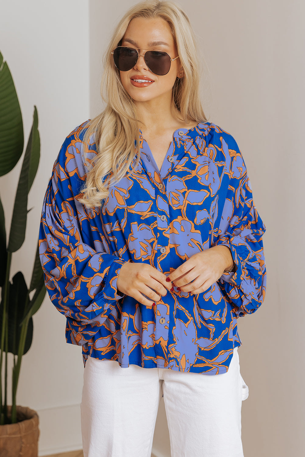 Chemise ample boutonnée à manches chauve-souris *-A WOMAN WE LOVE