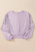 Orchid Petal Knit Sweatshirt, Exposed Crochet Seams, Ribbed Trim