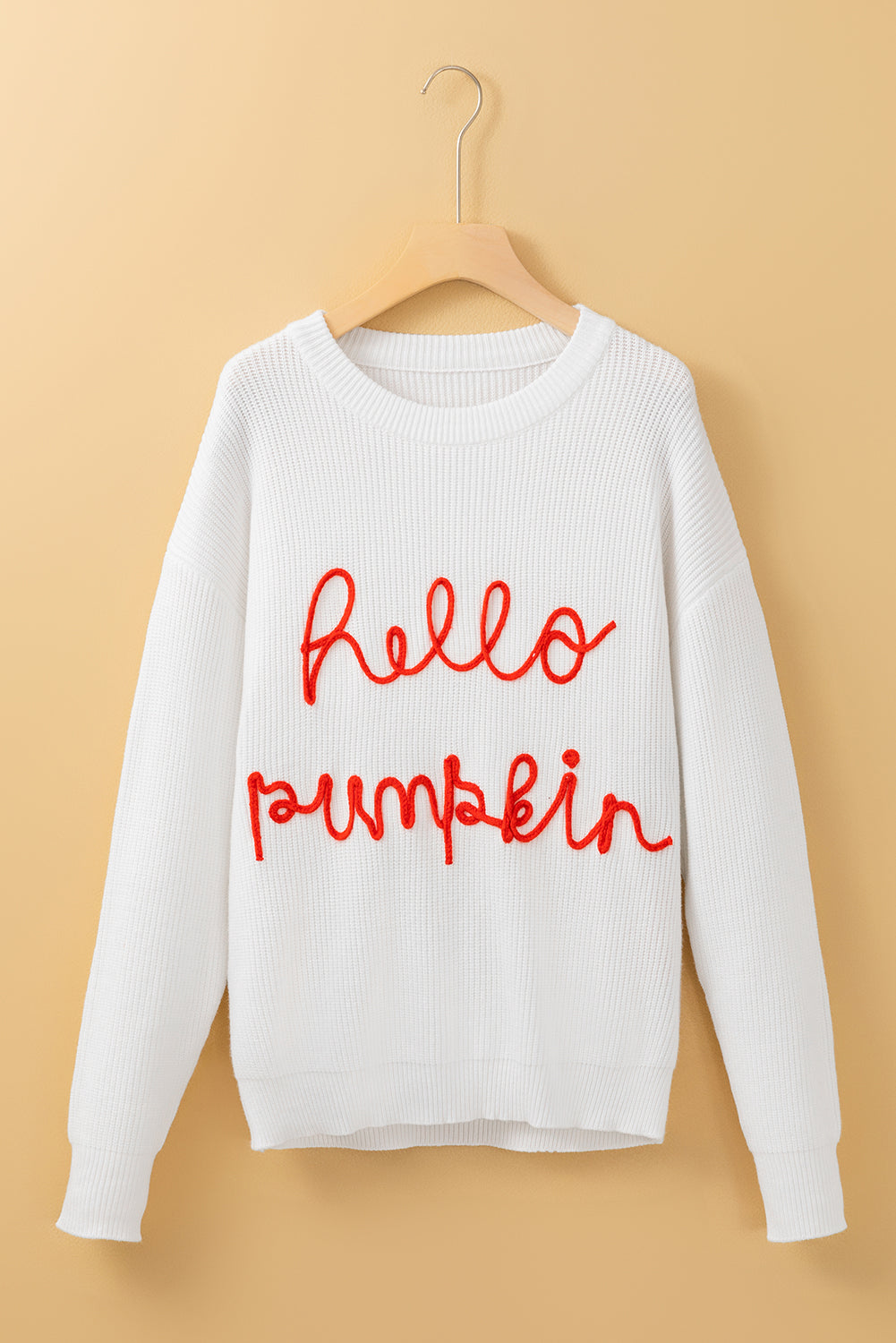 Pull graphique blanc Hello Pumpkin