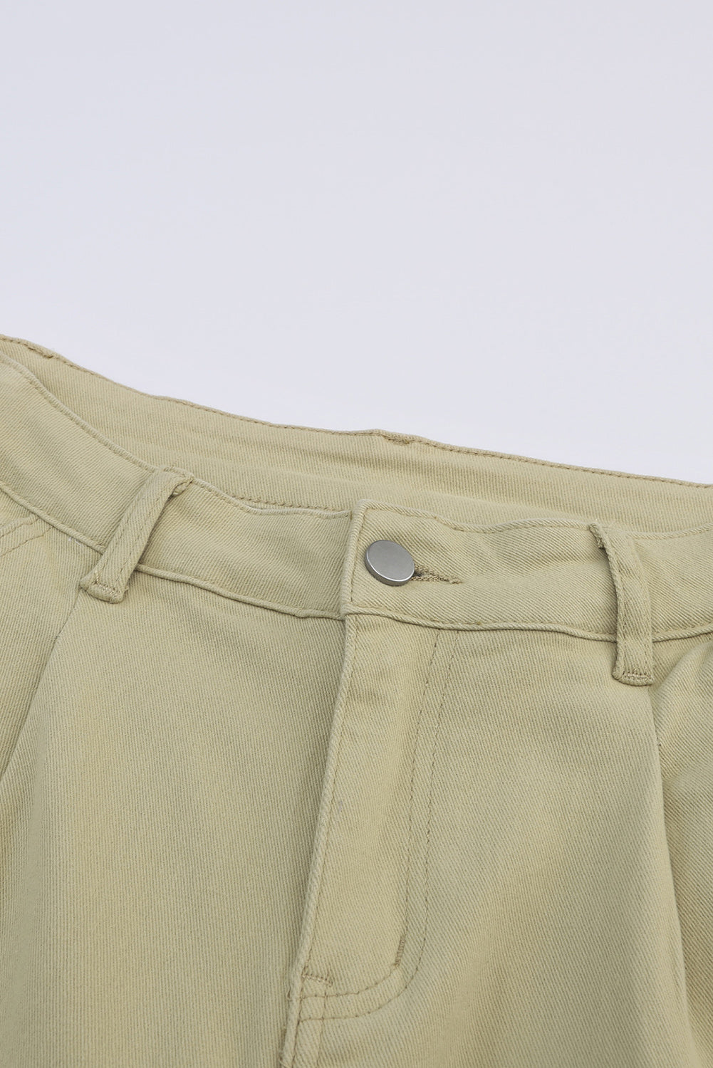 Khaki Solid High Waist Casual Pants