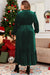 Noir velvet dress blackish velvet with flying neck and high waist, large size