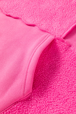 Sweat à capuche avec cordon de serrage en tissu éponge rose délavé minéral Pitaya