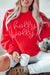 Graphics Red Christmas Sweatshirt Holly Jolly Ceramic Rhinestone Letter