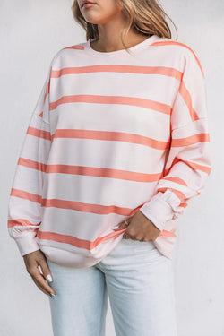 Striped Drop Shoulder Sweatshirt with Stripes