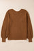 Pull ample en tricot côtelé camel à manches tombantes et col en V