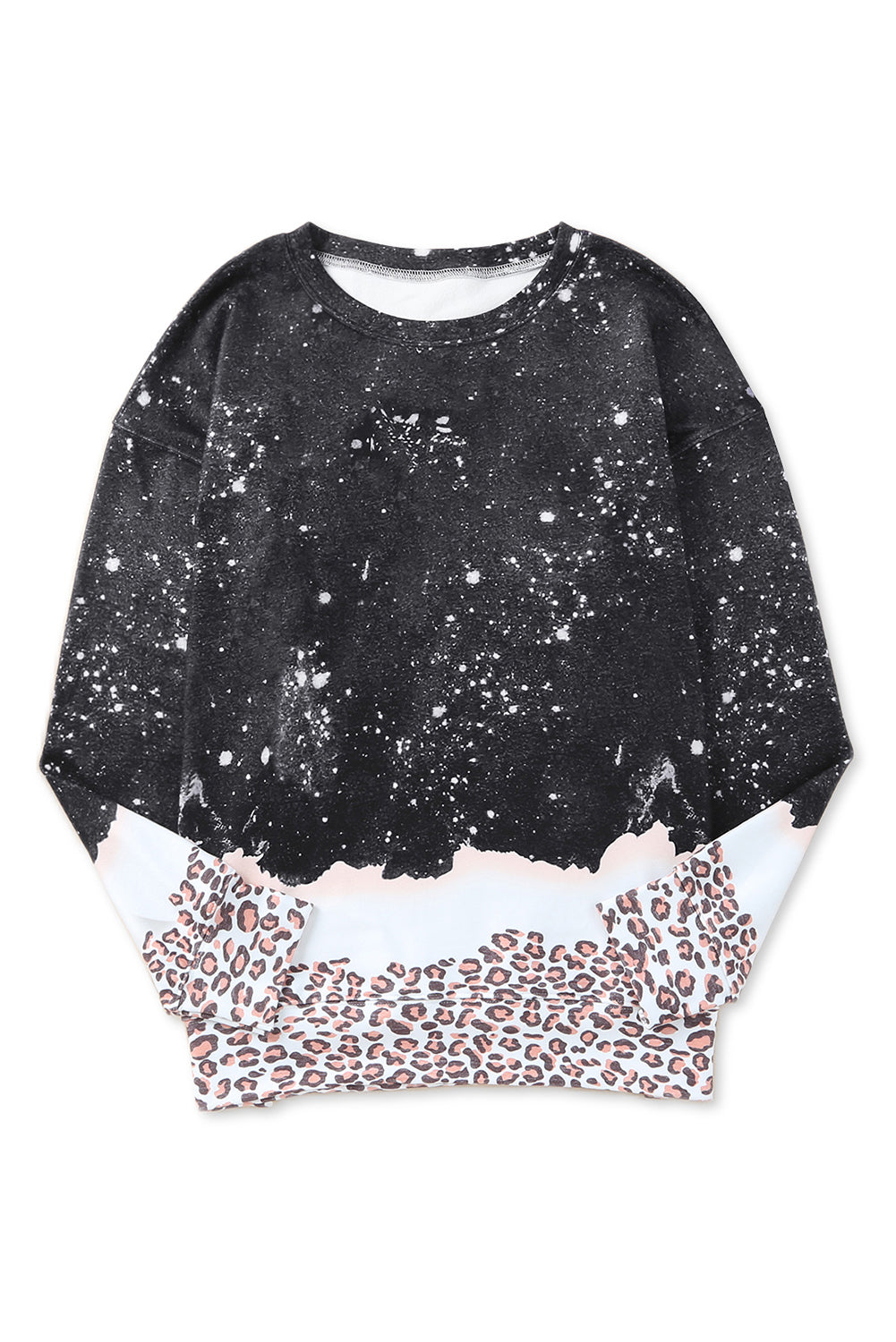 Sweat-shirt Black Leopard blanchi