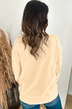 Beige and splicing beige sweatshirt