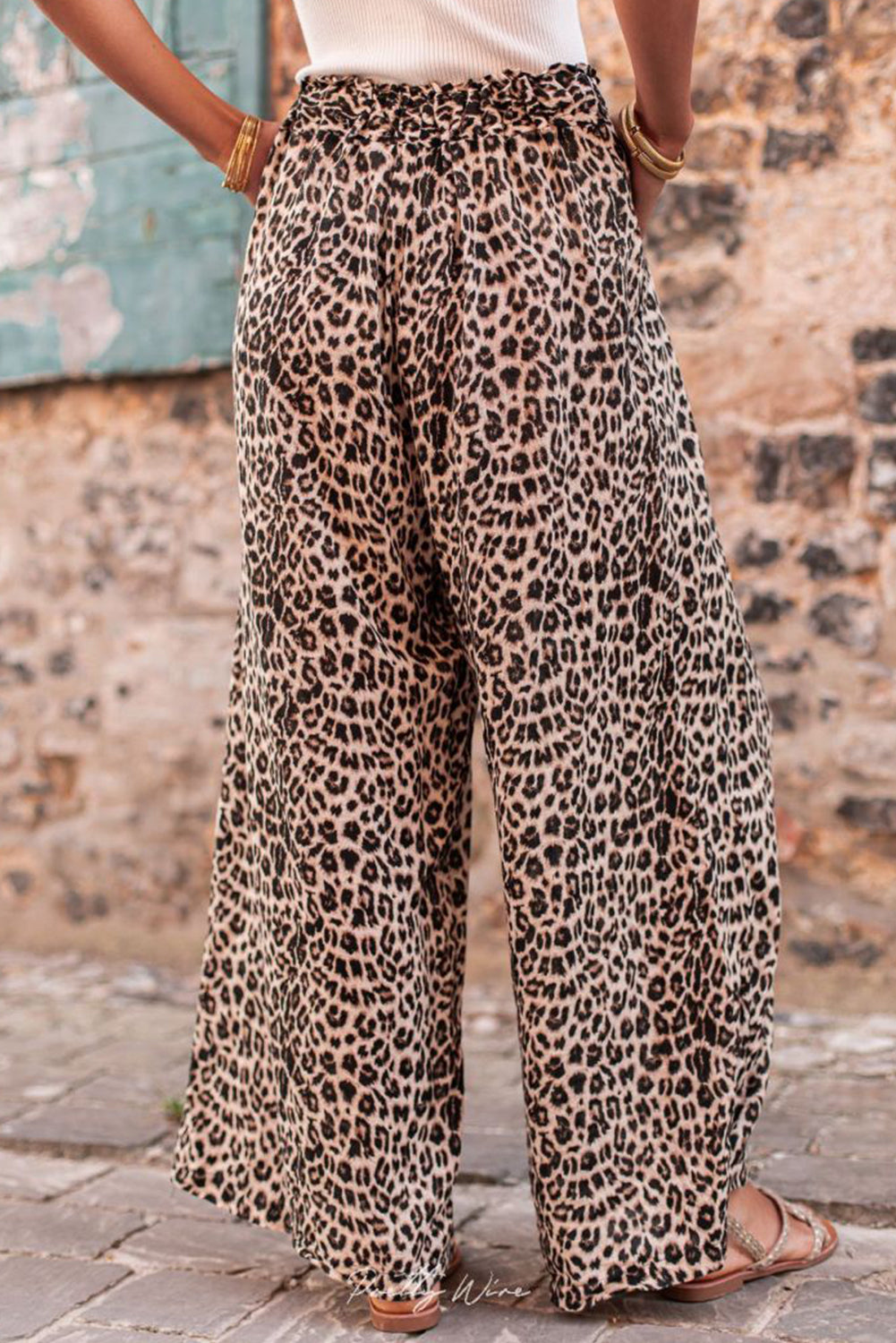 Pantalones anchos de leopardo boho de Desert Palm