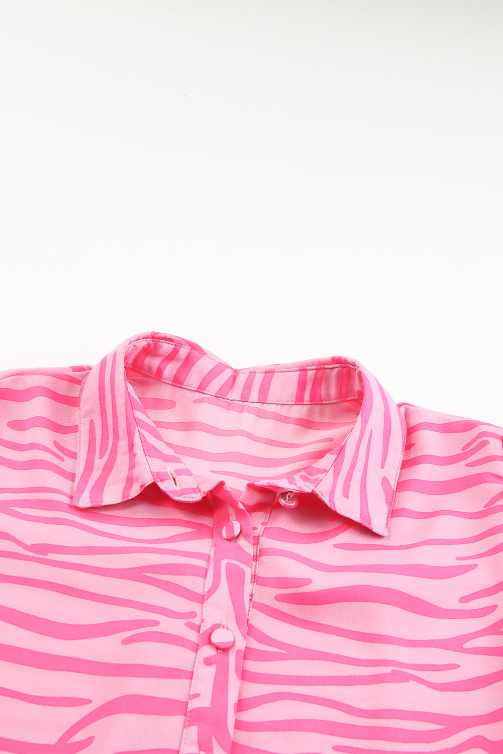 Rosa Zebra Streifen Drucklaterne -Ärmel Shirt