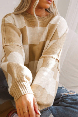 Khaki sweater and bishop sleeves