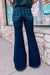 High -waisted jeans torn high and blue sarcelle blue bell real