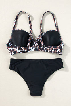 Bikini Leopard Set con busto retorcido