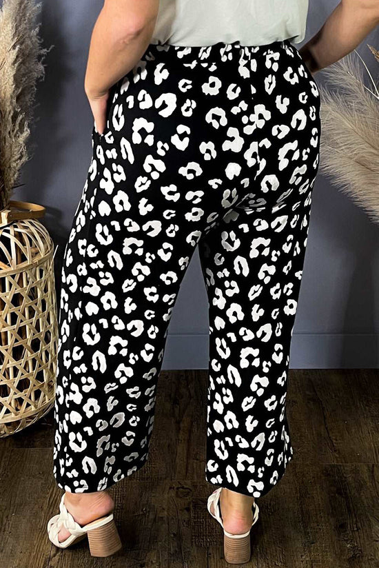 Pantalones de leopardo leopardo de leopardo de gran tamaño