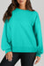 Aruba Blue Solid Crew Neck Sweatshirt with High Low Hem