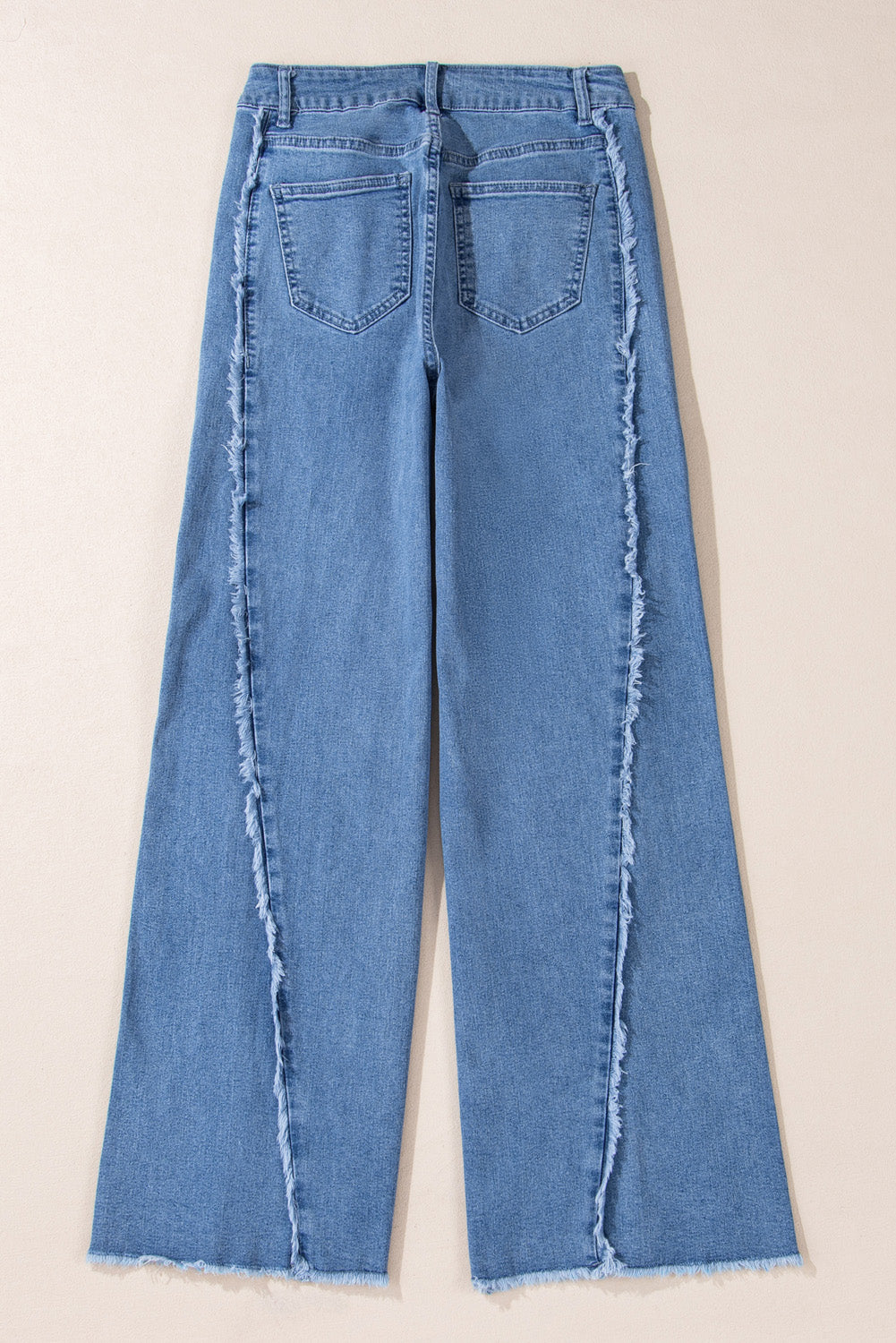 Jean évasé à ourlet brut avec coutures vintage Beau Blue
