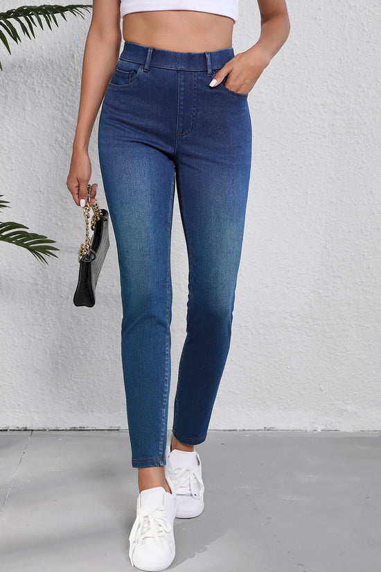 Ashleigh blue jeans relaxed in faded stretch knit *