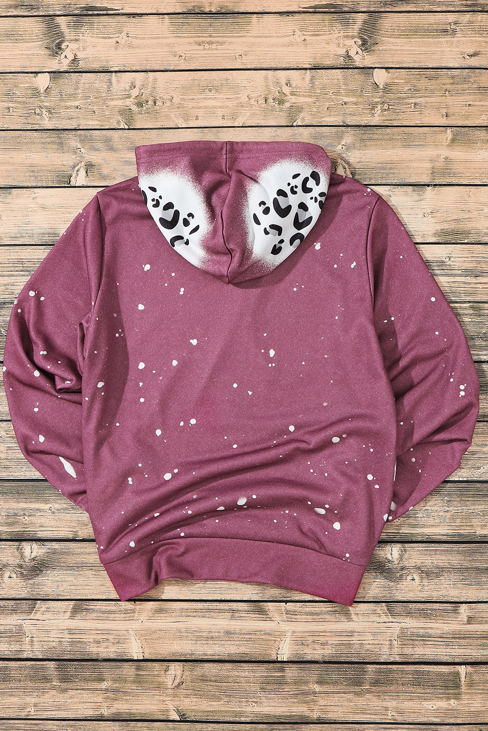 Leopardo Tie Dye Print Kangaroo Pocket Plever Hoodie