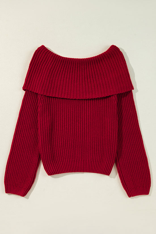 Red Racing Red Trudgeted Tricot Step Sweater