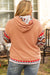 Plus Size Khaki Aztec Waffle Knit Hoodie