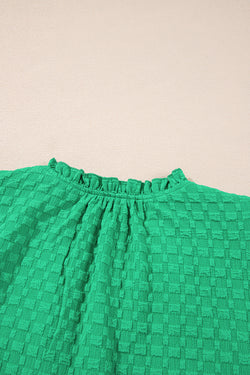 High textured green with short sleeves *