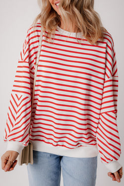 Ample round -neck sweatshirt and drooping shoulders *