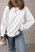 Plain white loose crew neck fleece sweatshirt