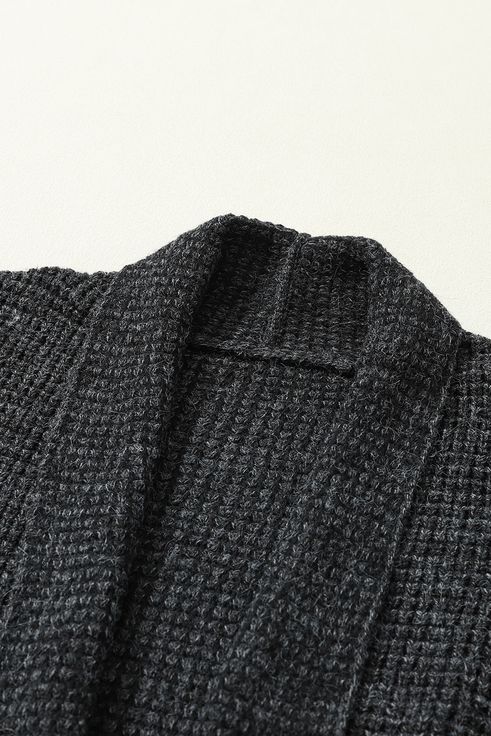 Contrasto plaid nero rivestimento anteriore aperto cardigan