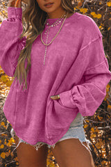 Sweat-shirt oversize torsadé avec coutures apparentes et dos ouvert