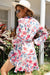 Fluid dressing -tightening dress with vintage sky blue floral print