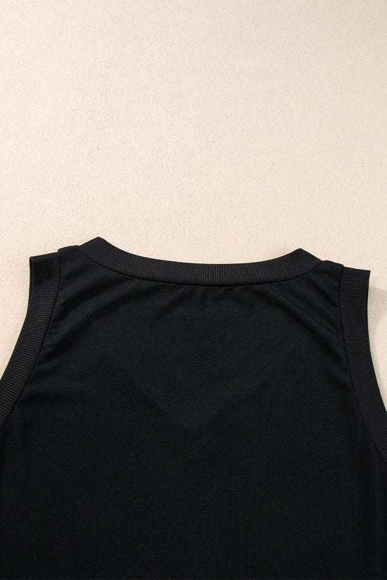 Black ribbed tank top *