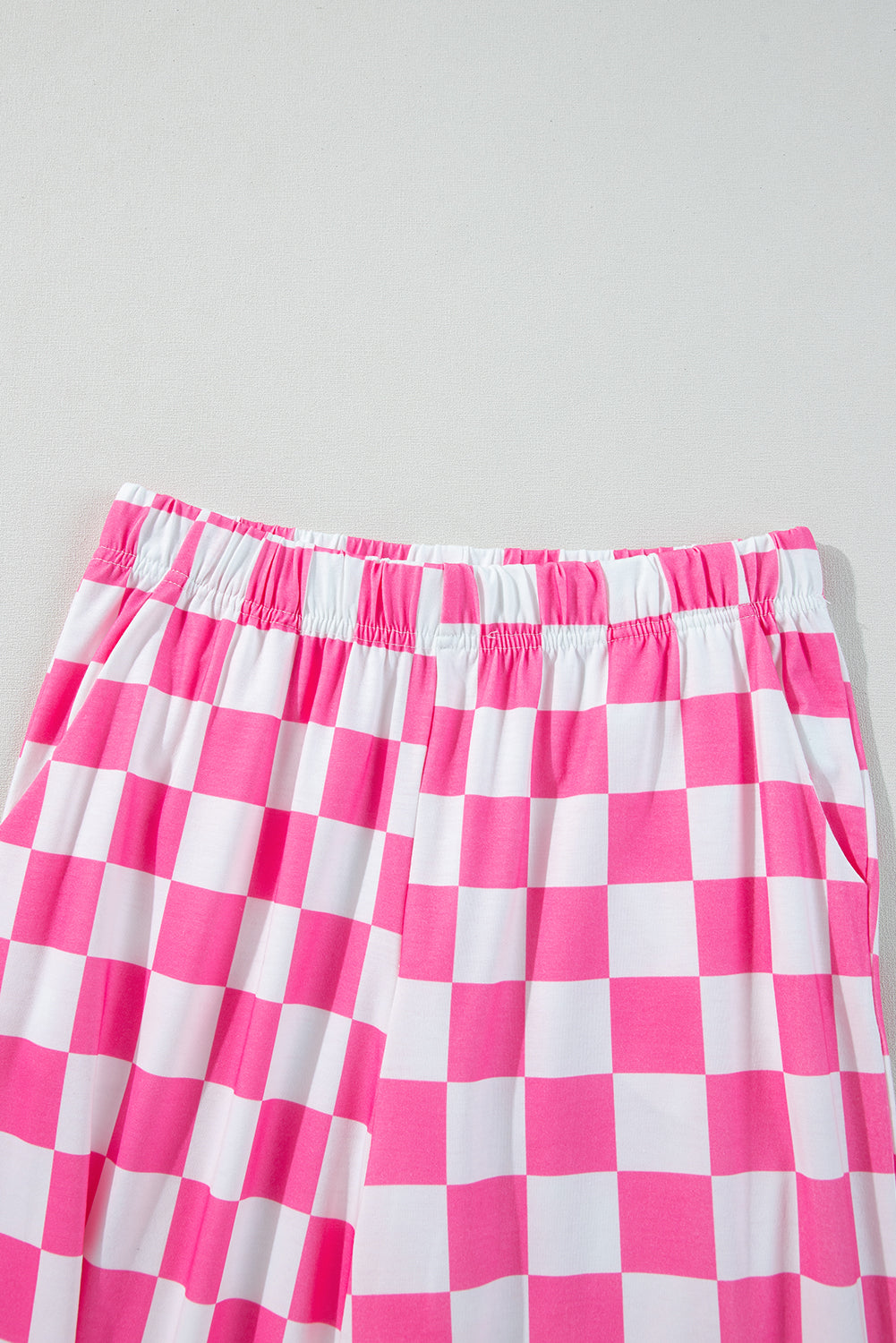 Bonbon 2-Tone Checked Print High Taille Wide Leghose