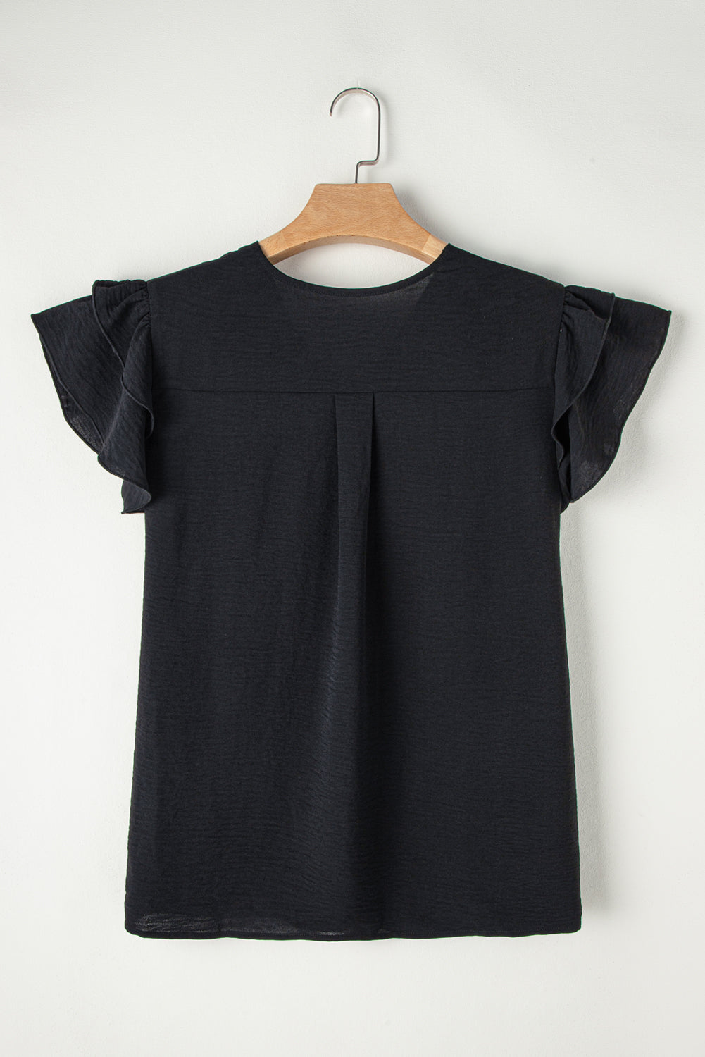 Black Black Short Short Manleve Neck Blouse