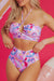 Bikini taille haute imprimé floral rose *